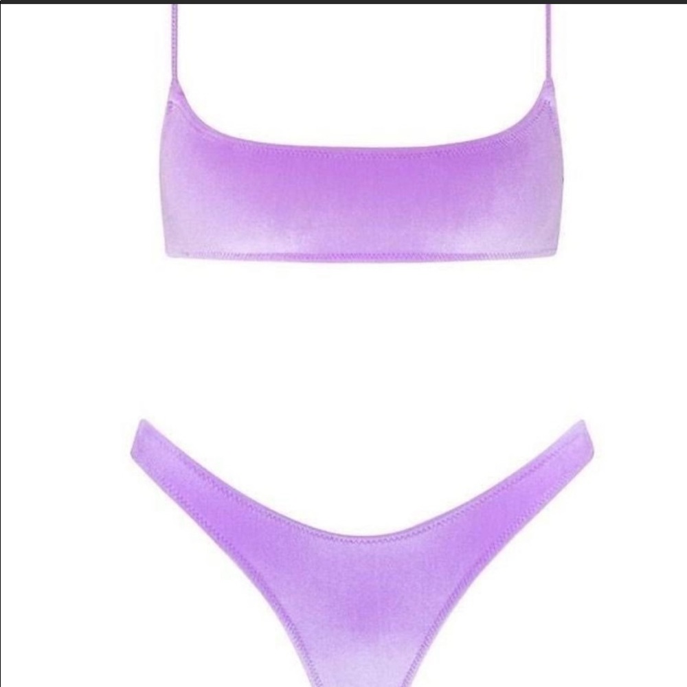 Purple velvet triangl bikini